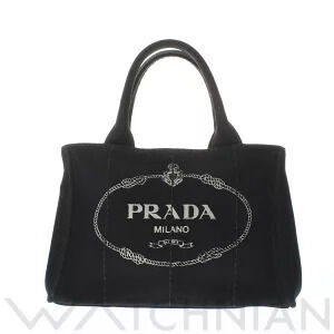 Prada Canapa Tote Bag Black Canvas Handbag
